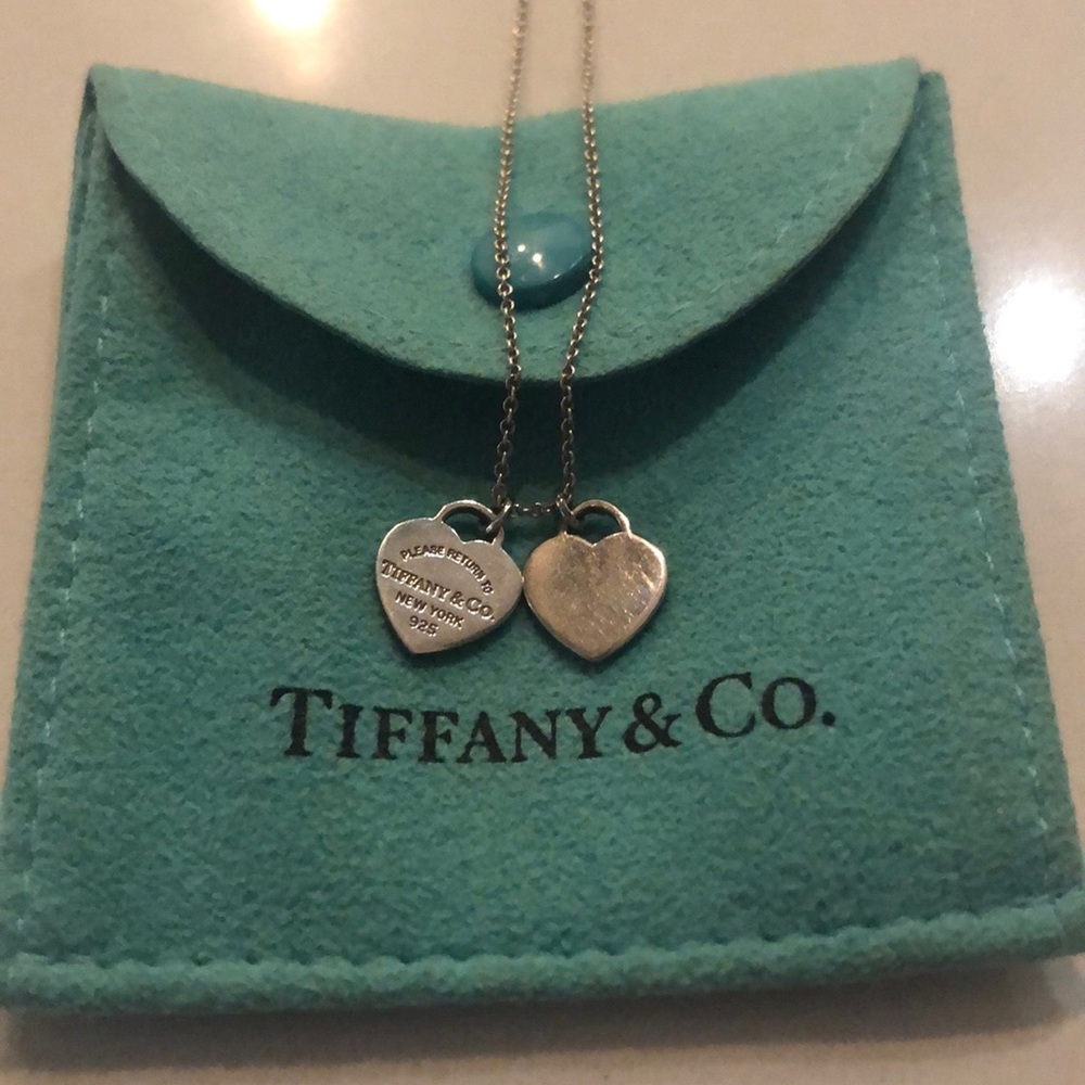 Tiffany Mini Double Heart Tag Pendant